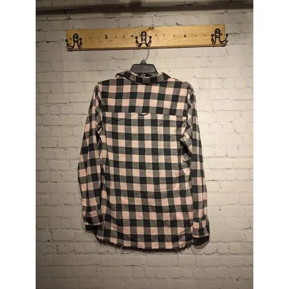 Hurley button down plaid flannel shirt medium - Picture 4 of 5